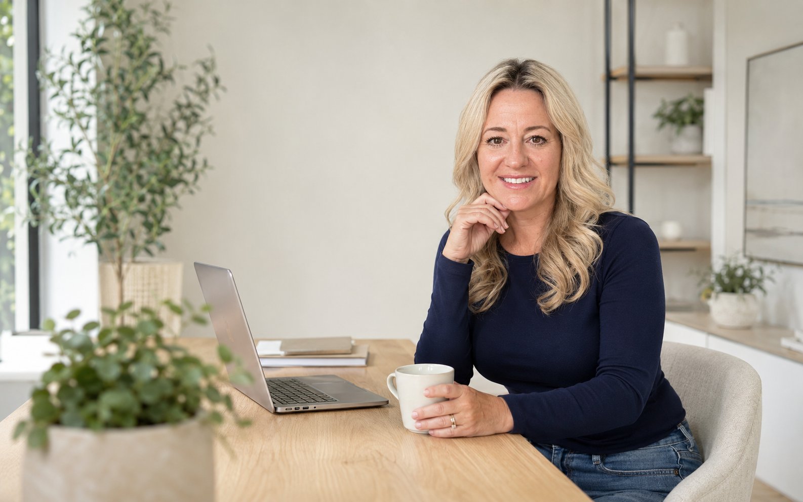 Kelly at her workspace