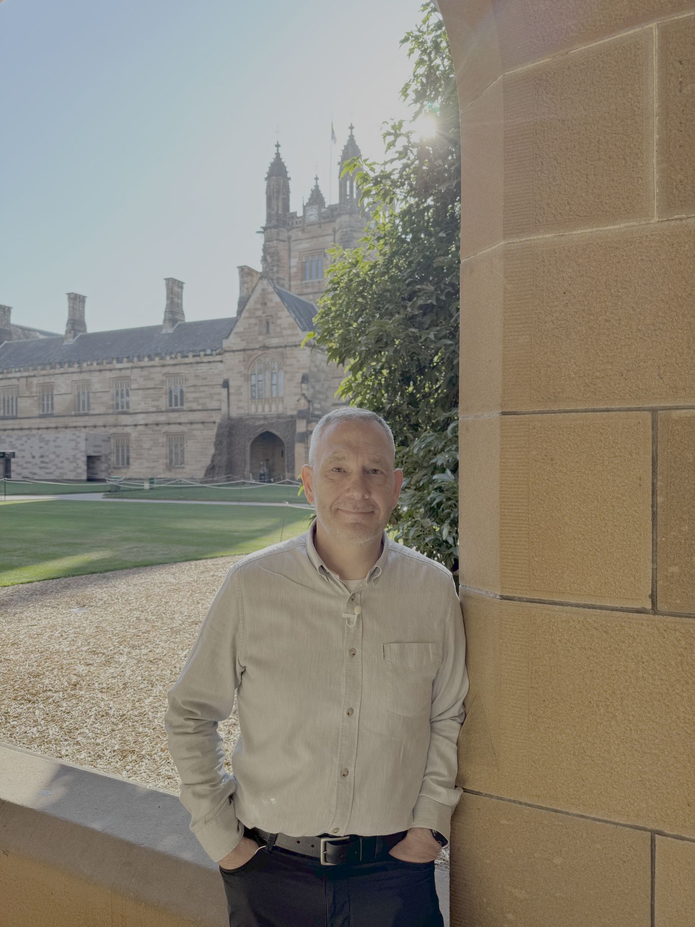 Dave Diggle in the Quadrangle at the University of Sydney