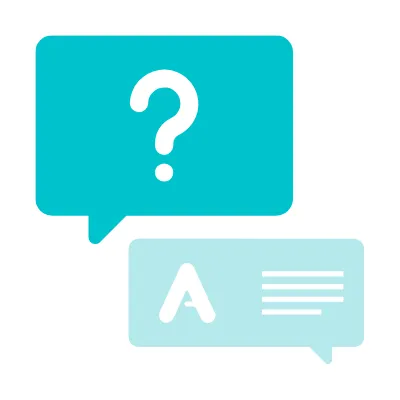 turquoise speech bubble icon