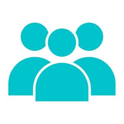 turquoise 3 person icon
