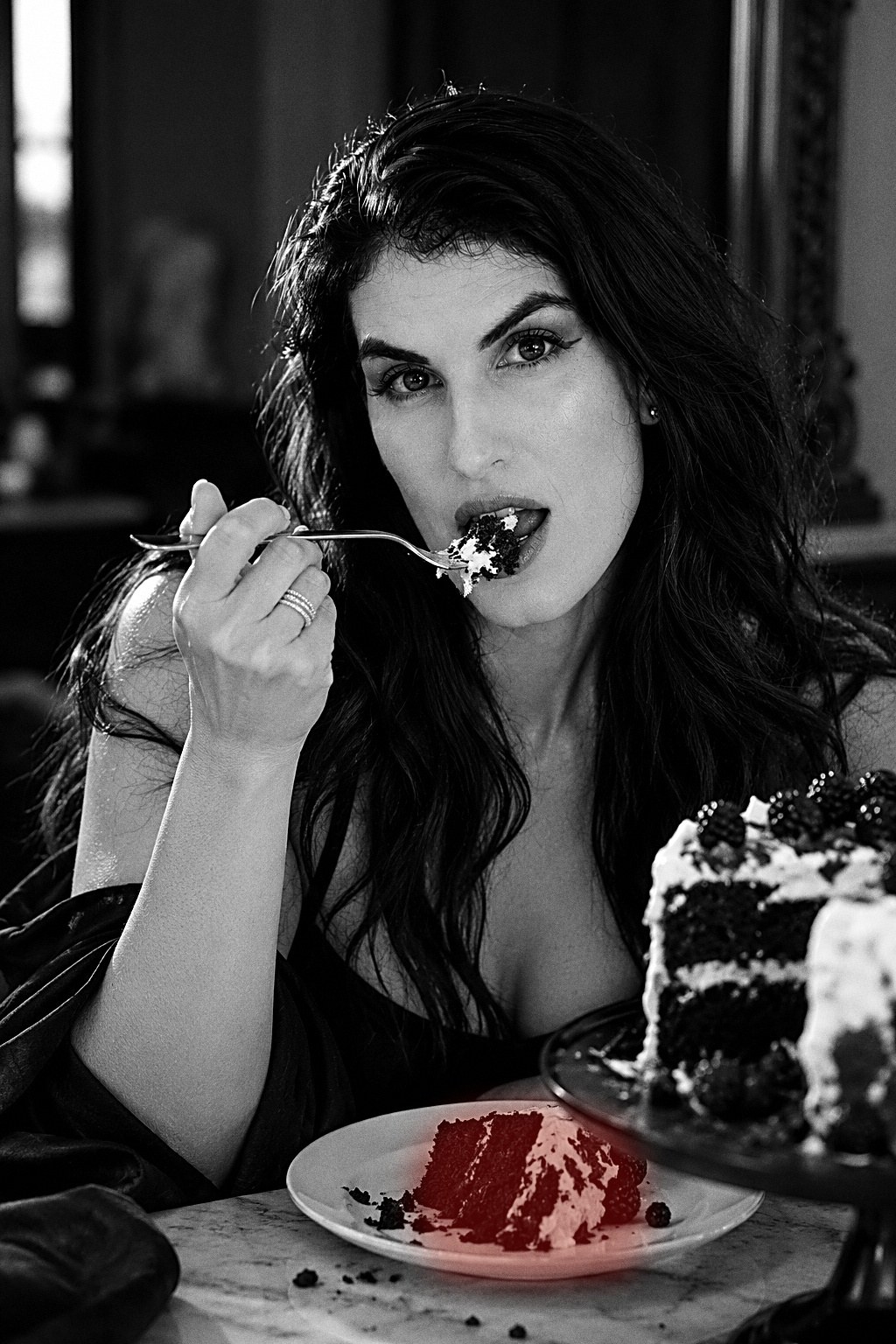Amy Lee Westervelt eating cake
