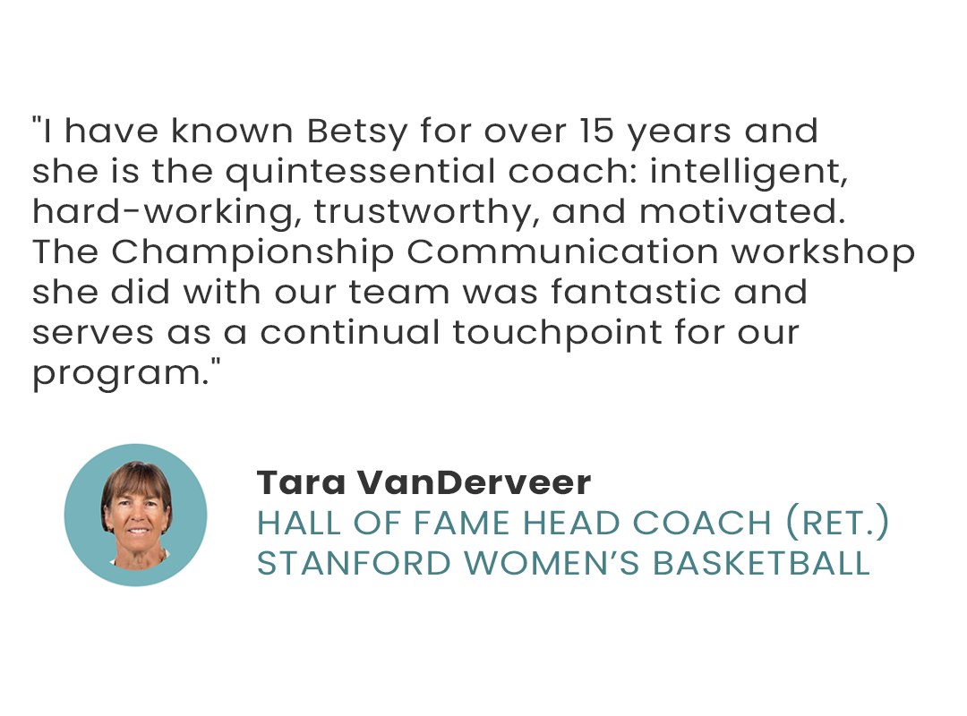 Headshot and quote from Tara VanDerveer