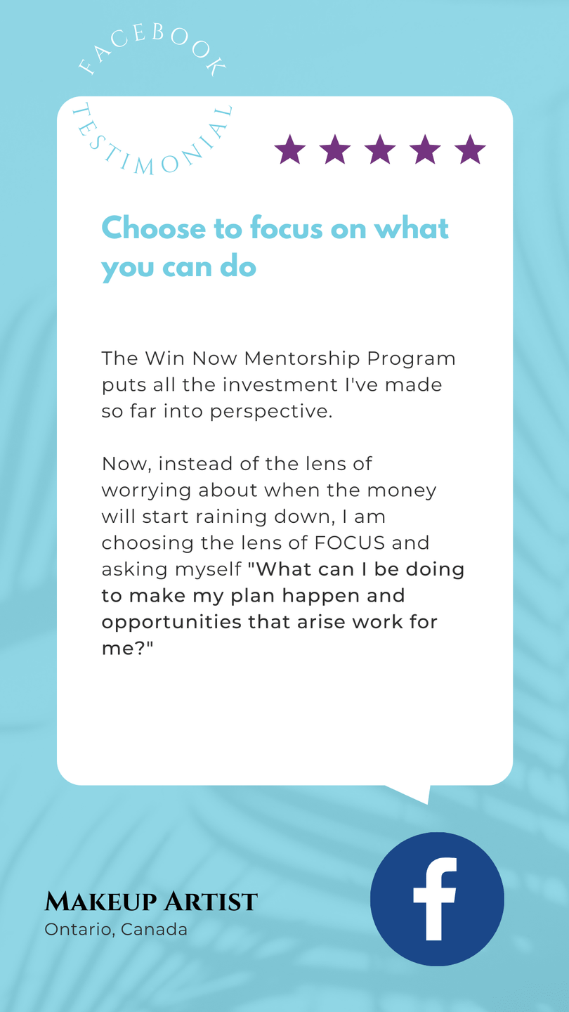 Ontario Canada Makeup Artist Testimonial - Win Now Mentorship Program
