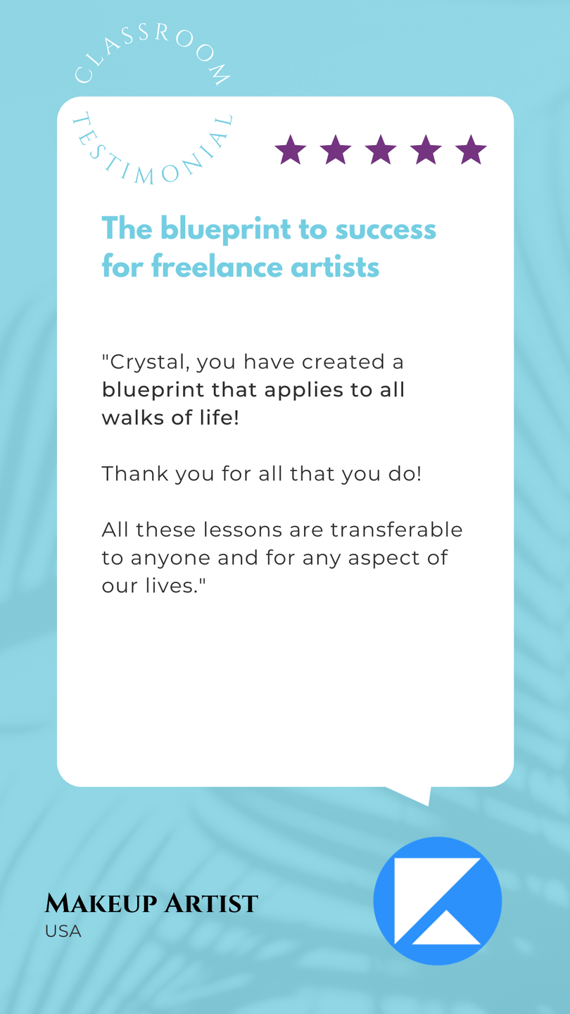 Makeup Artist Student testimonial for the Win Now Mentorship Program
