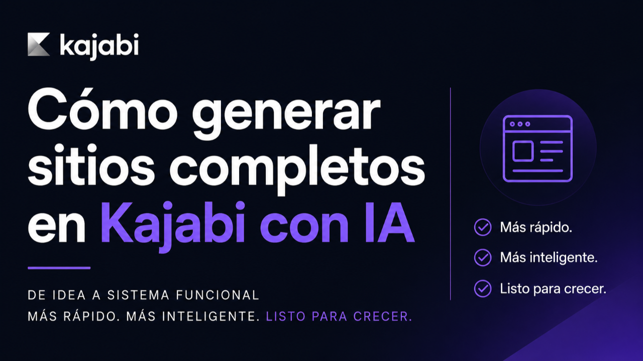Sitios web completos en Kajabi generados con IA usando Pro Studio