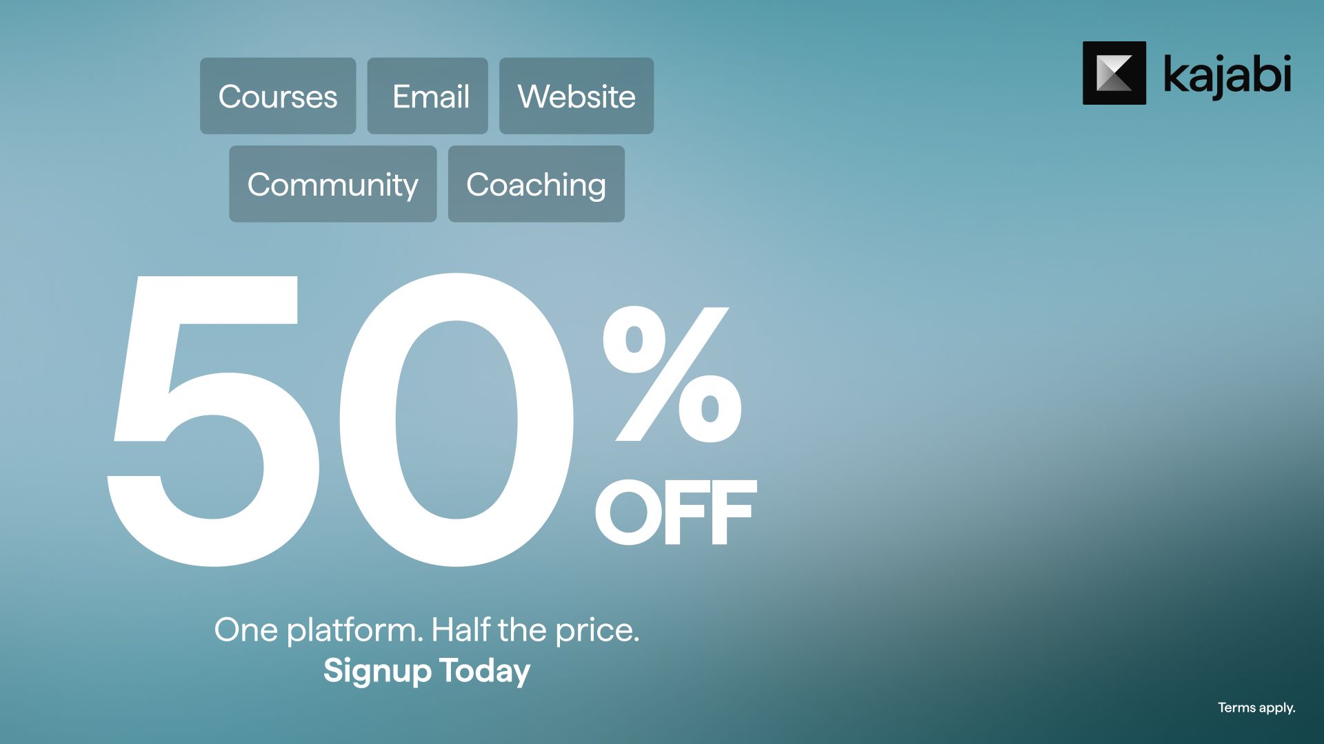 Explore Kajabi with 50% OFF
