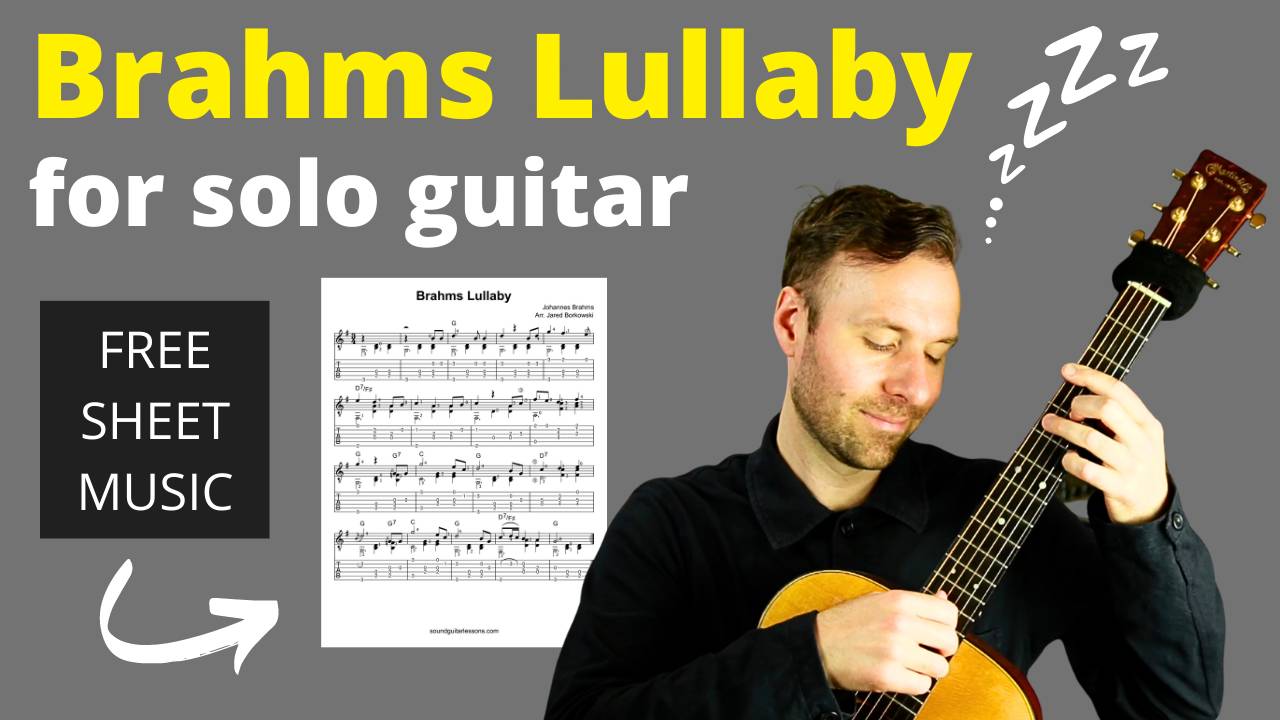 亢 Brahms Lullaby Guitar Tab Pdf Classical Guitar Arrangement