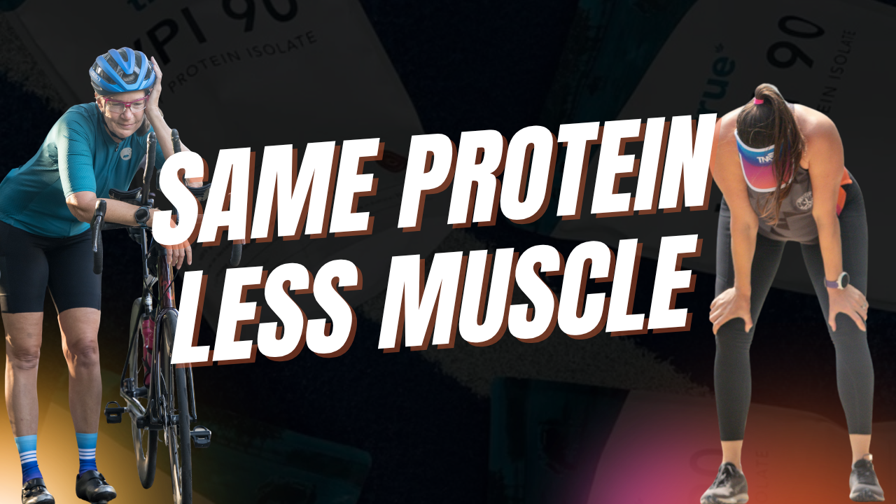 Masters triathlete over 45 riding hard, illustrating why protein for masters athletes needs a different approach