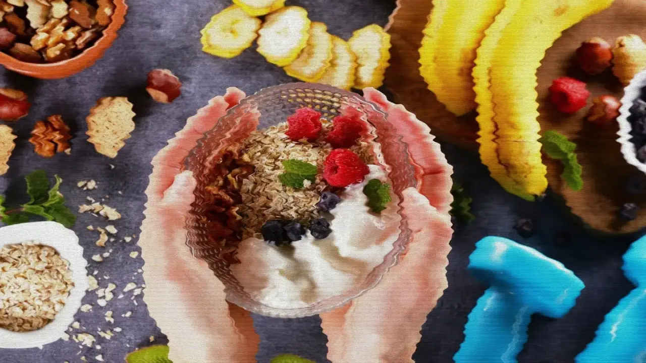 blurred image of person holding food 