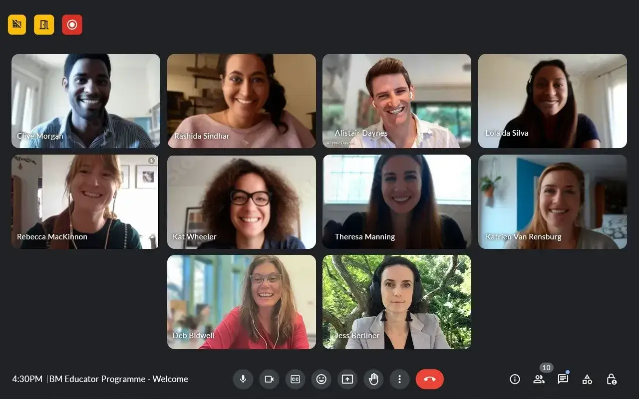 Biomimicry Educator learners on a cohort call