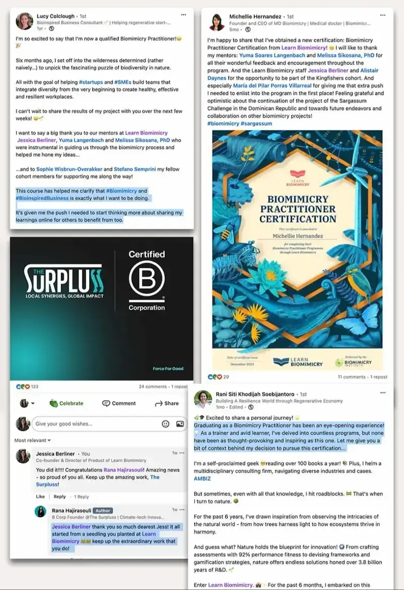 Biomimicry Practitioner reviews and testimonials