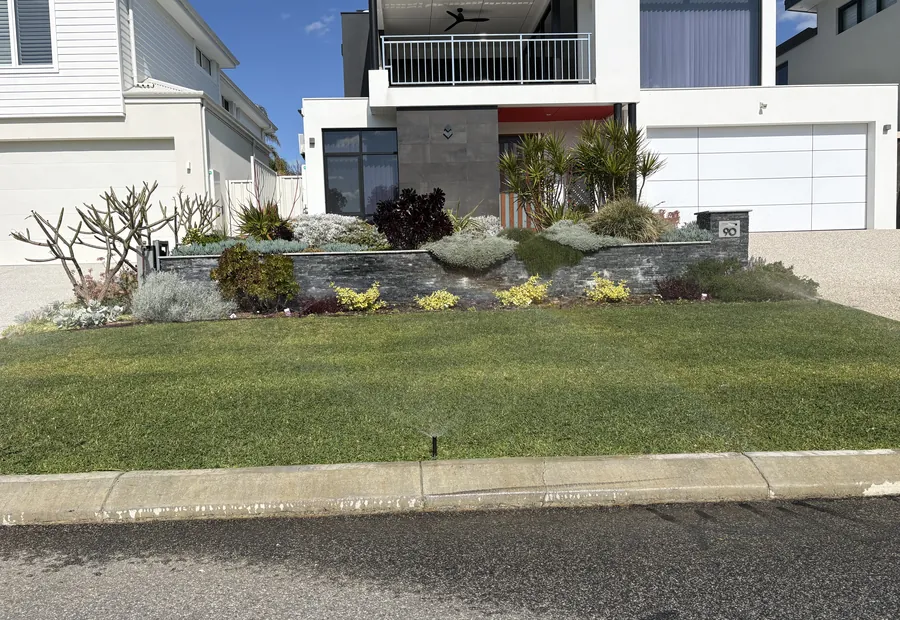 Finished front garden and lawn