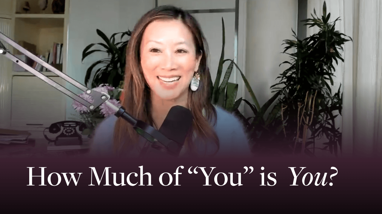 Podcast host speaking into a microphone for Practical Nontoxic Living Episode 136, ‘What Shapes Us—and What Can We Shape?