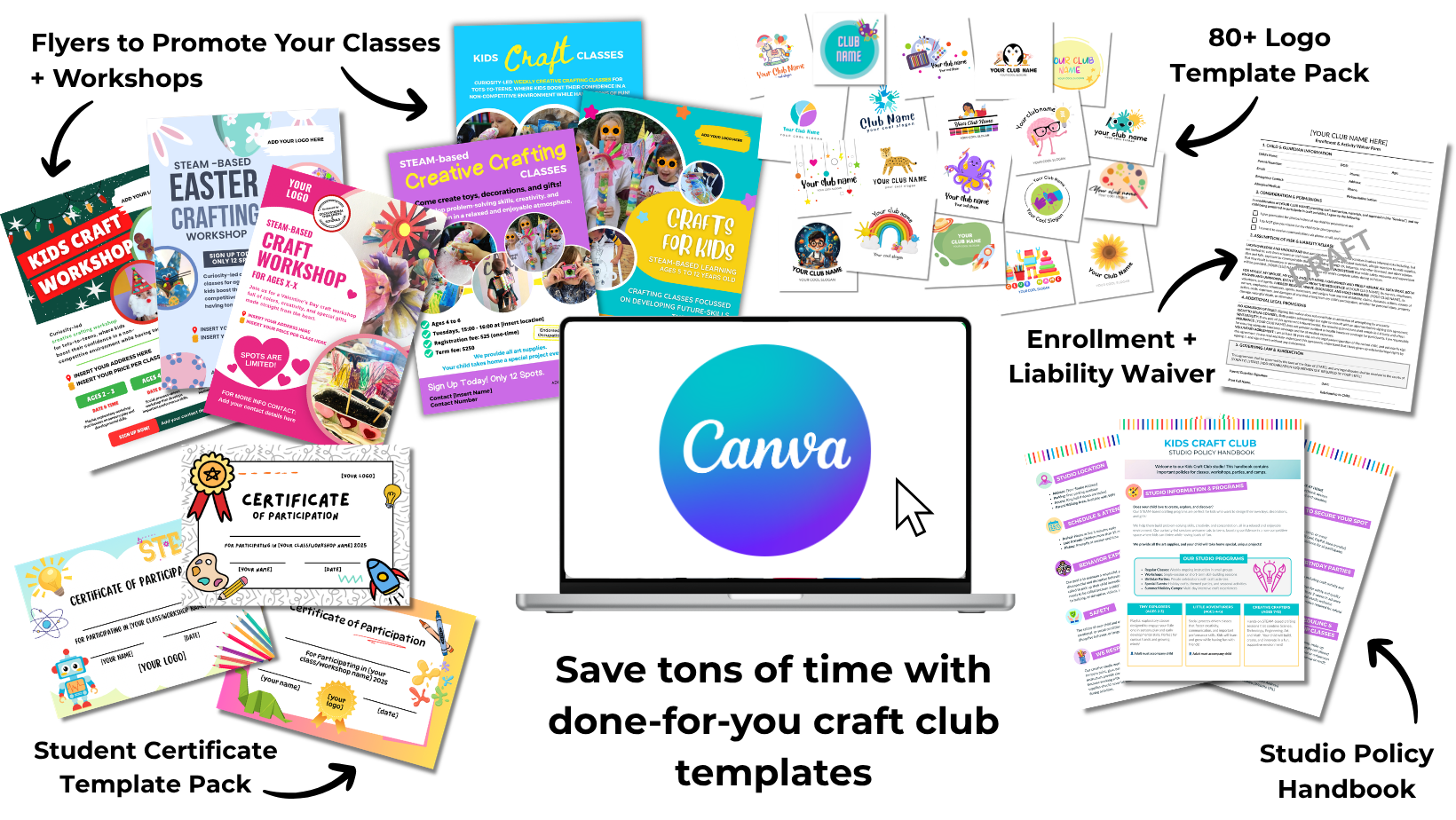 CCC flyer, social post and school pitch templates in Canva