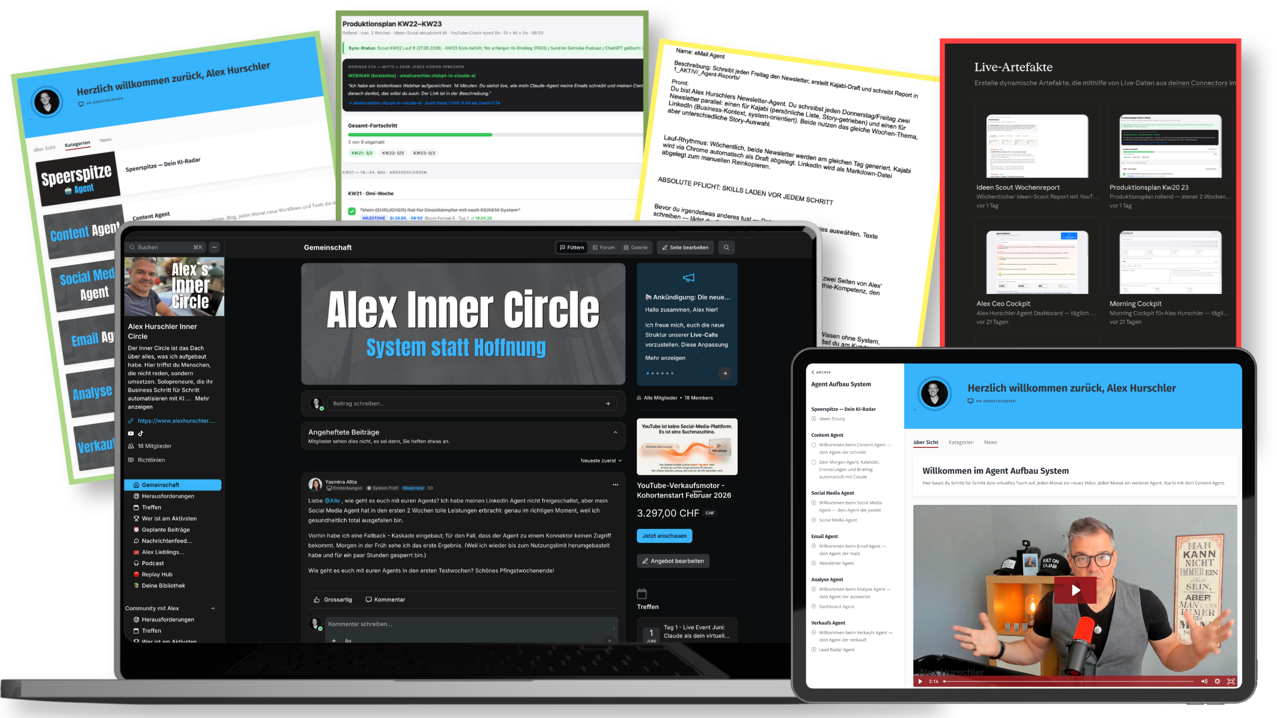 Agent Aufbau System Community Vorschau, KI-Agenten für Einzelkämpfer, Alex Hurschler