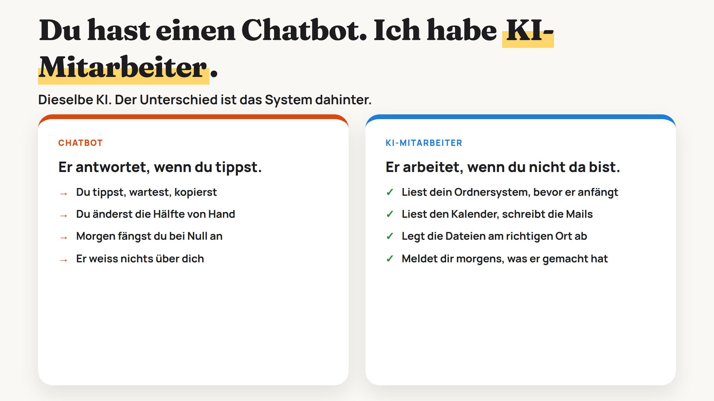 Chatbot vs. KI-Mitarbeiter