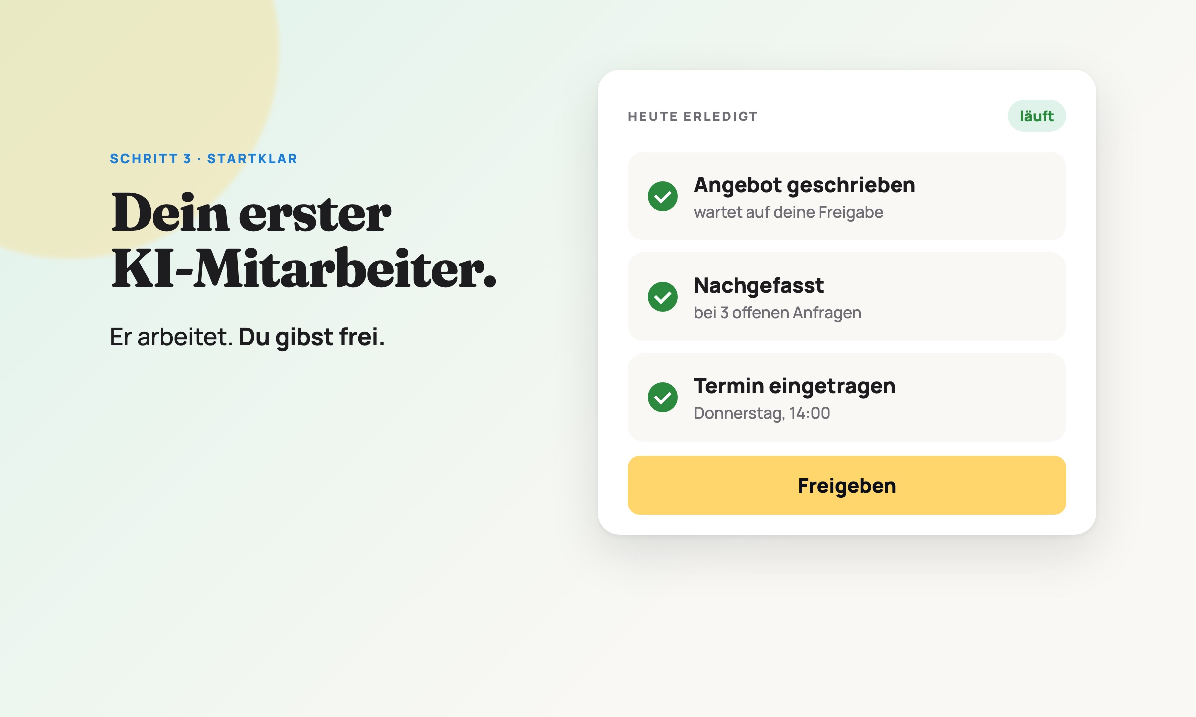 KI-Mitarbeiter: Angebot geschrieben, nachgefasst, Termin eingetragen