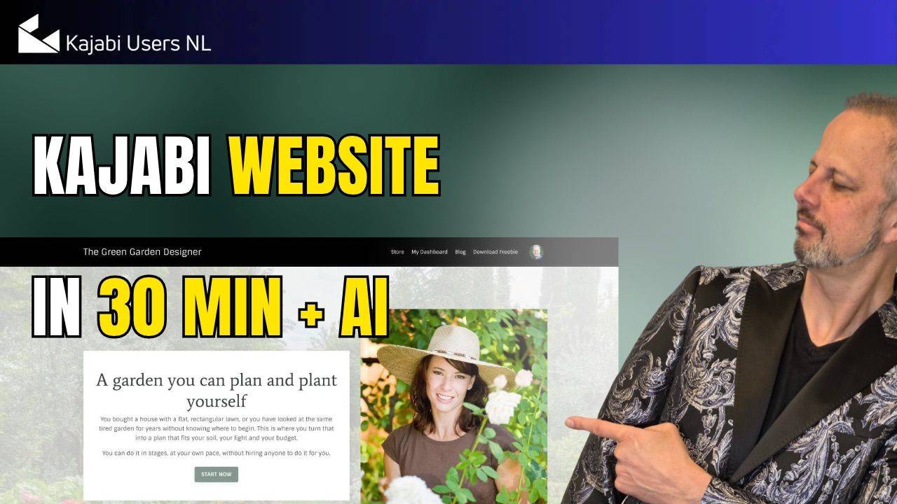 kajabi website in 30 minuten met ai