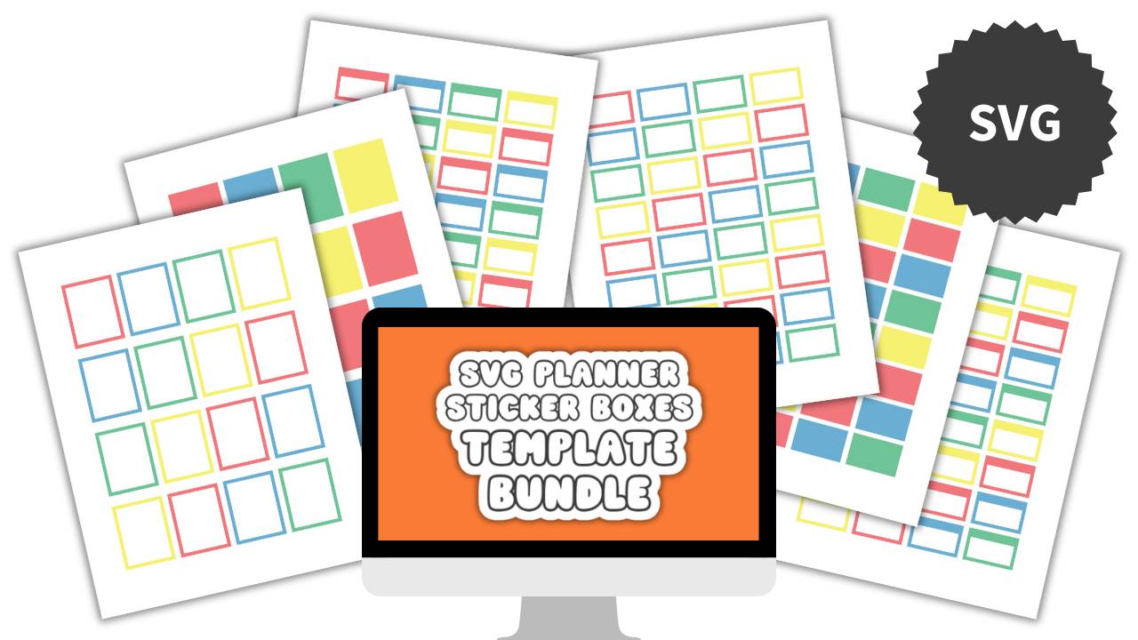 Sticker Box Pattern Shop: SVG Planner Sticker Boxes Templates