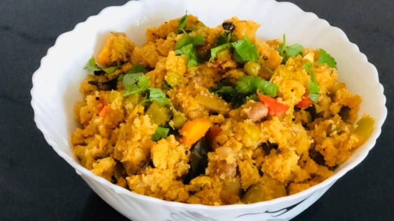Oilfree and glutenfree Vegetable Rice rawa upma