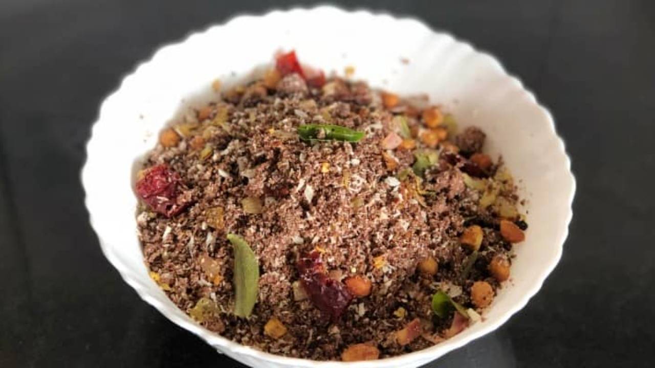 Sprouted, popped oilfree ragi flour snack