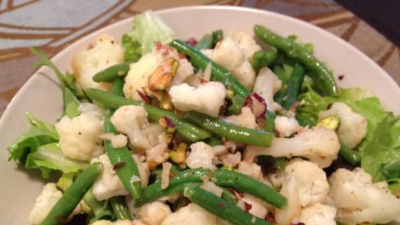 Steamed Cauliflower & French Beans oilfree, dairyfree!