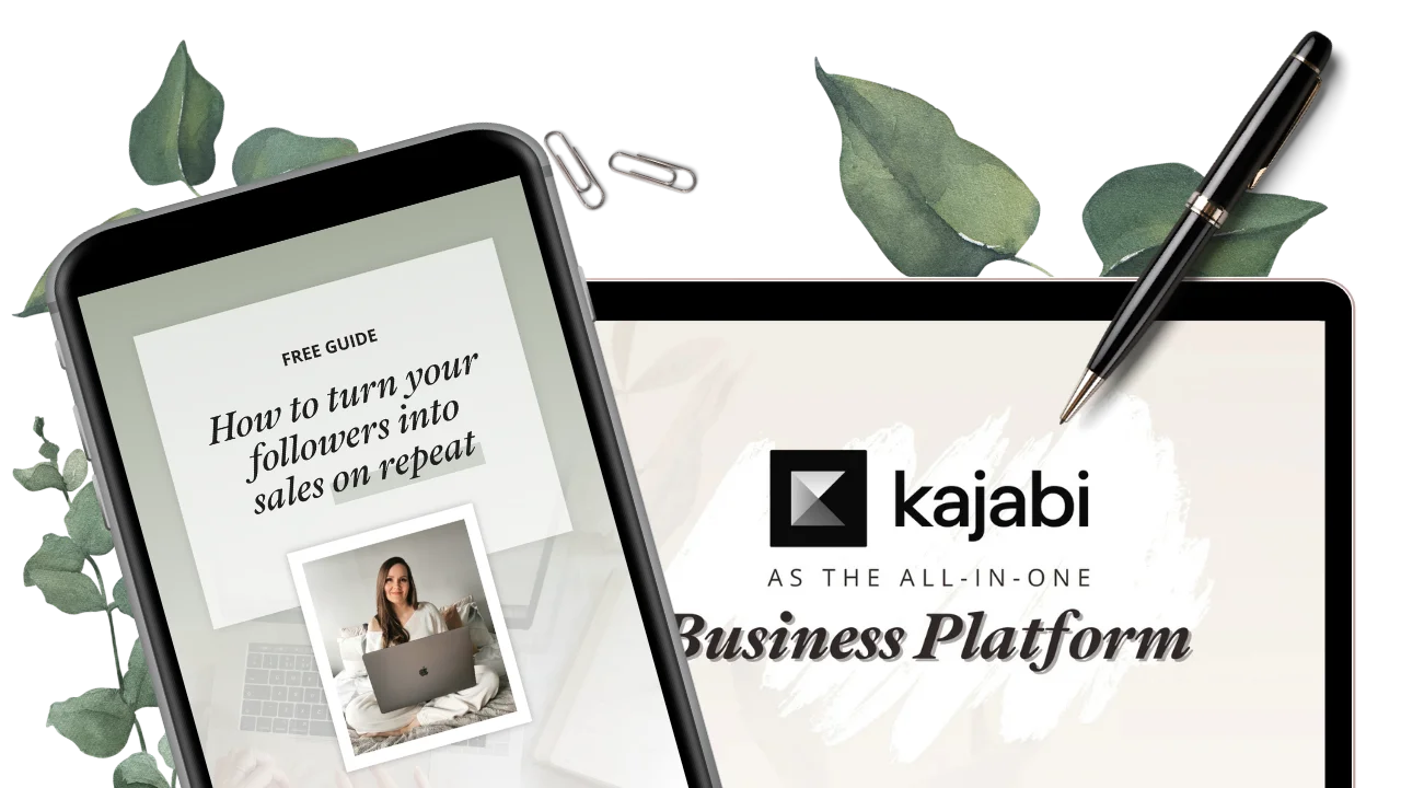 Kajabi course creator's resources on screens