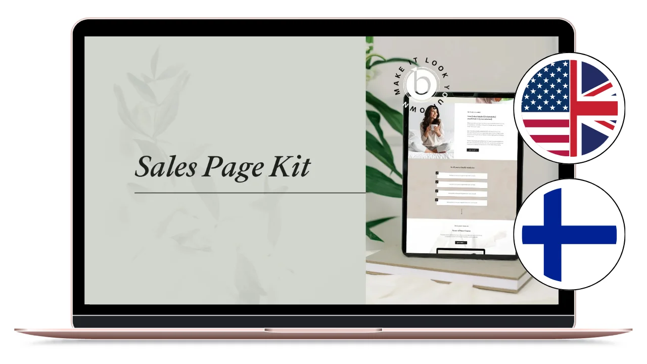 Kajabi sales page template kit languages