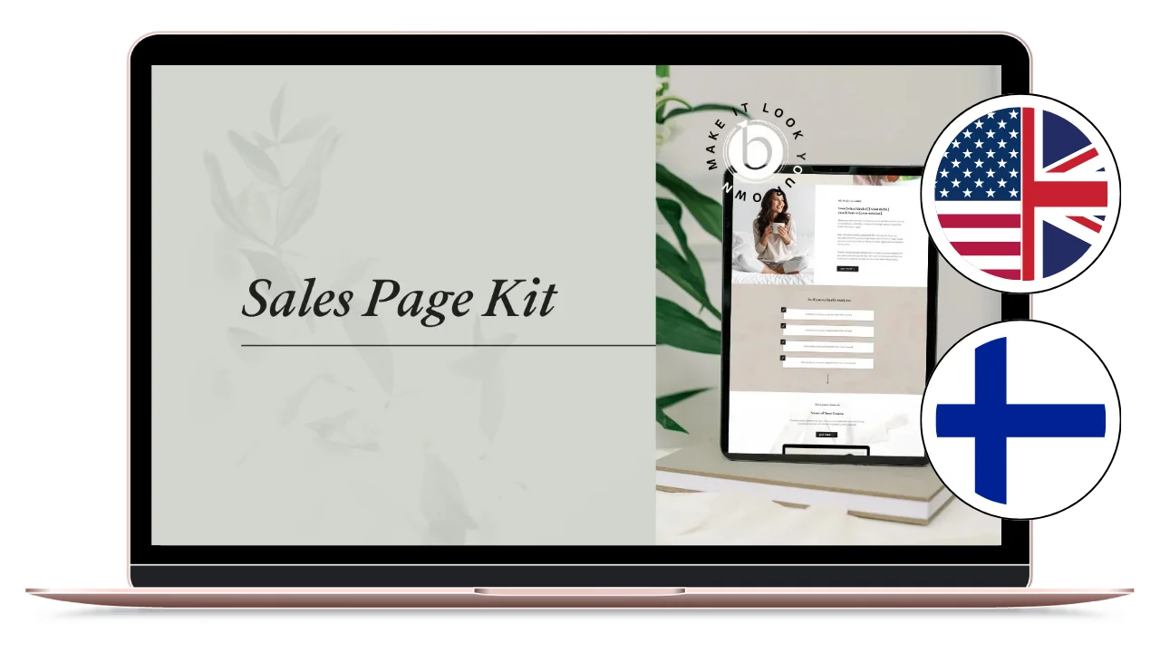 Kajabi sales page template kit tutorial course