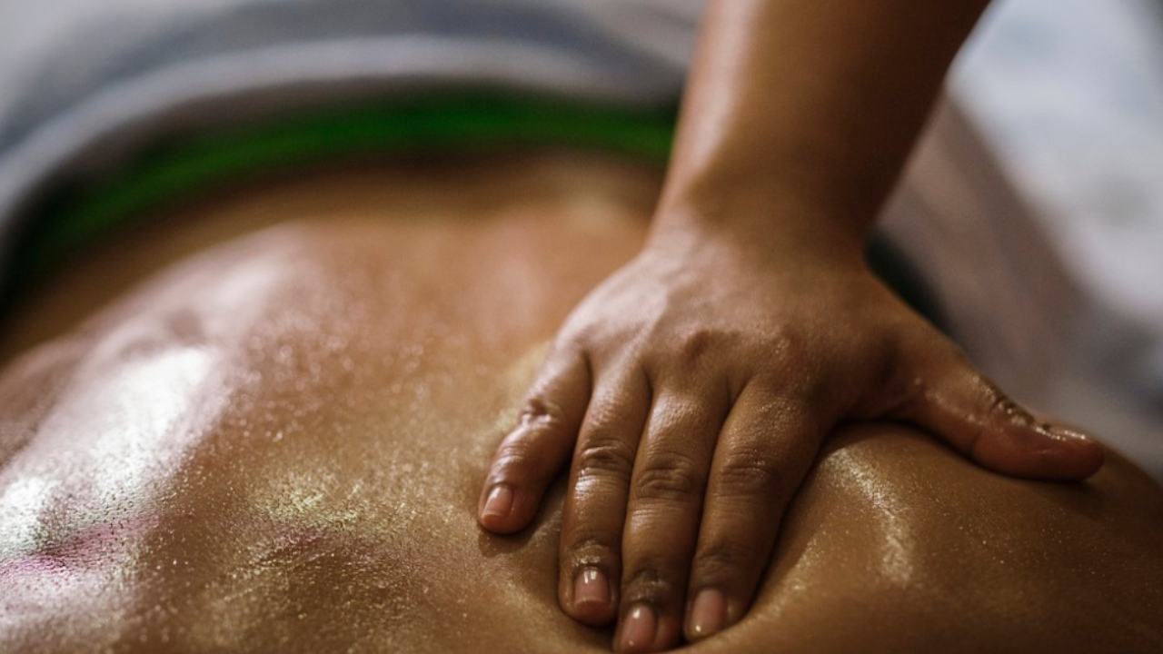 woman getting a face massage