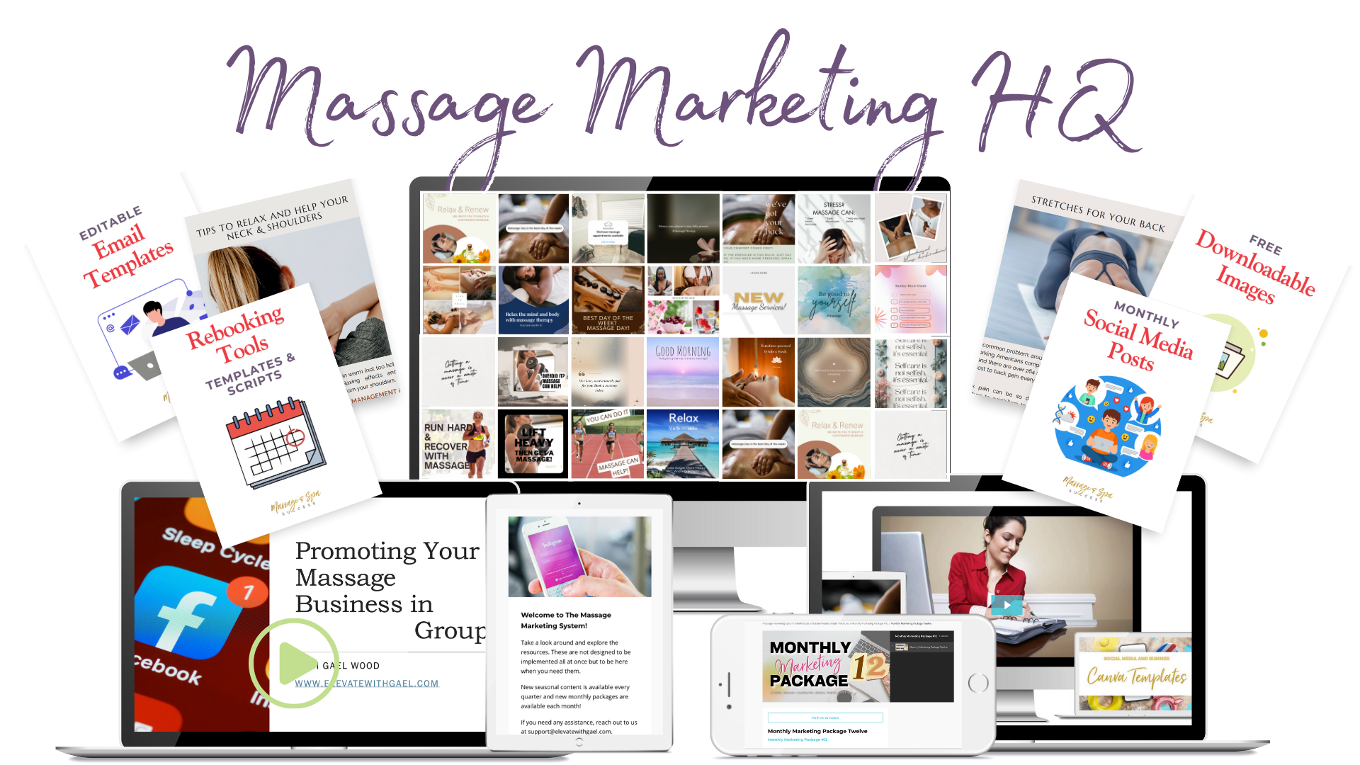 examples of massage marketing and advertising content