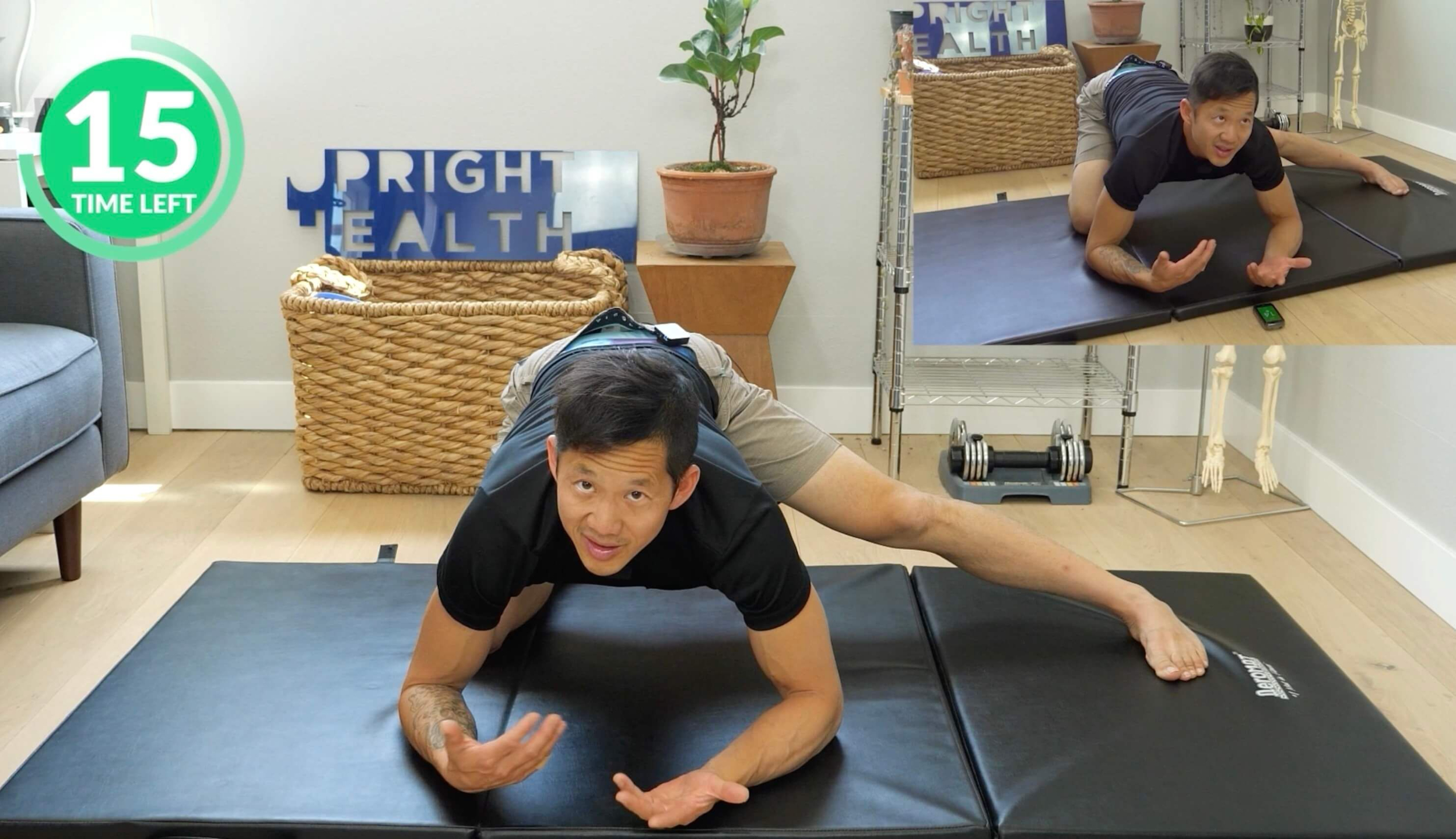 image of matt hsu doing a groin stretch