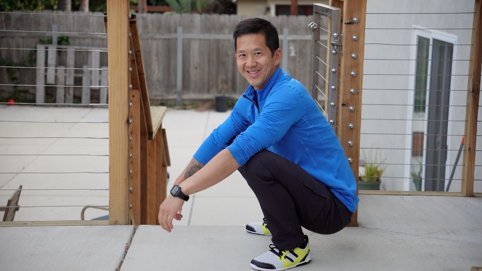 Matt Hsu doing a deep primal squat