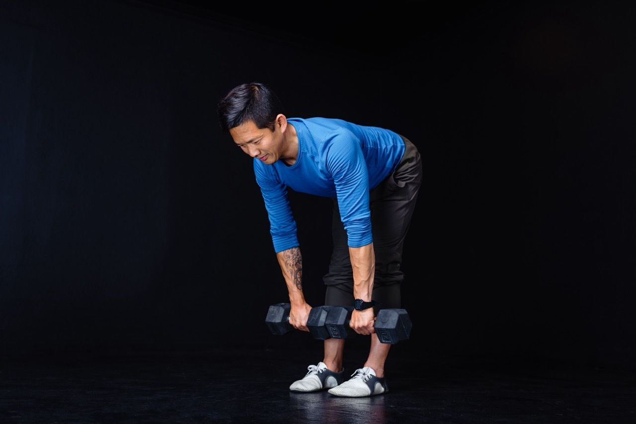 matt hsu doing weighted hip hinge