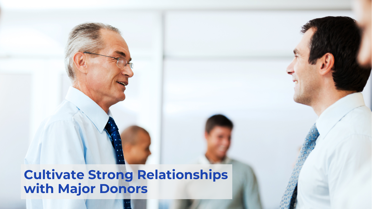 A fundraiser and prospect meeting at an event