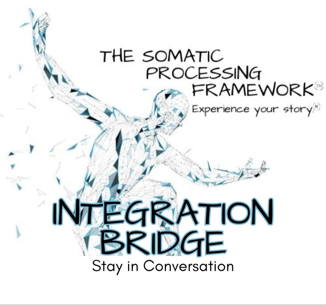 The Somatic Processing Framework Integration Bridge is a 7-day home practice to help move from the group study to staying in conversation with their body. 