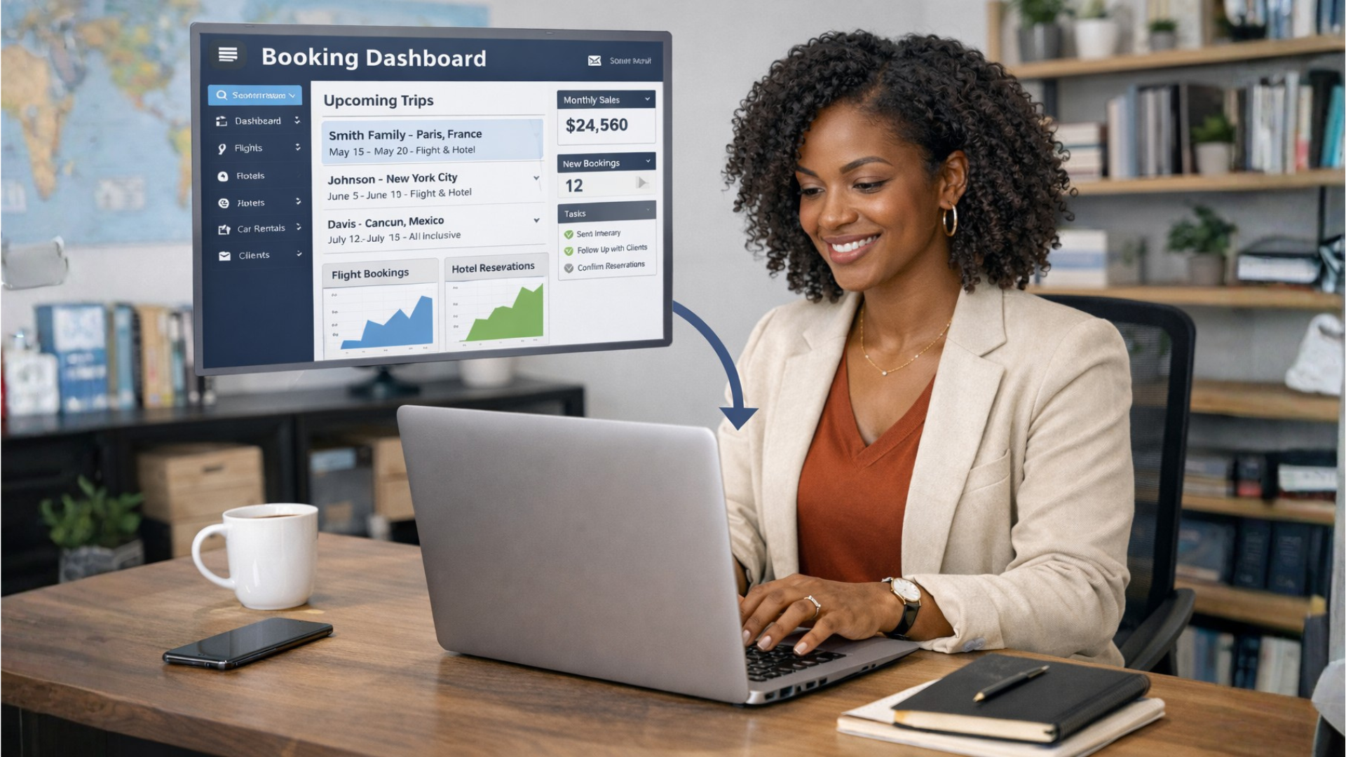 Travel agent using proven systems to turn travel quotes into paid bookings without chasing clients