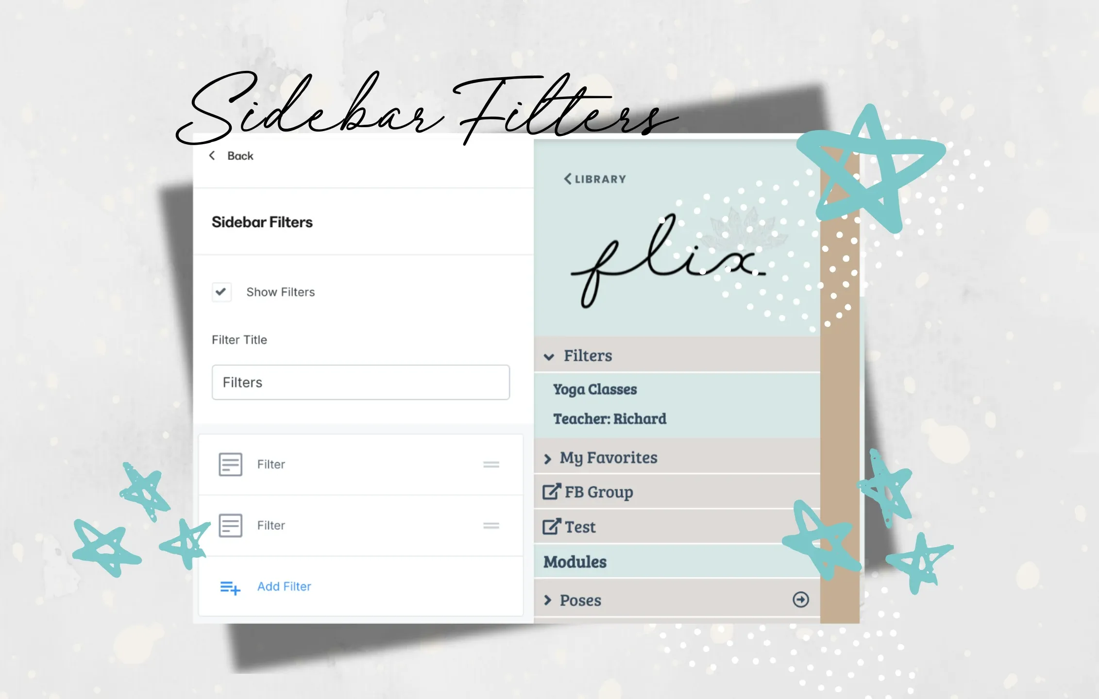 Kajabi Flix Product Template Sidebar Filters Mockup