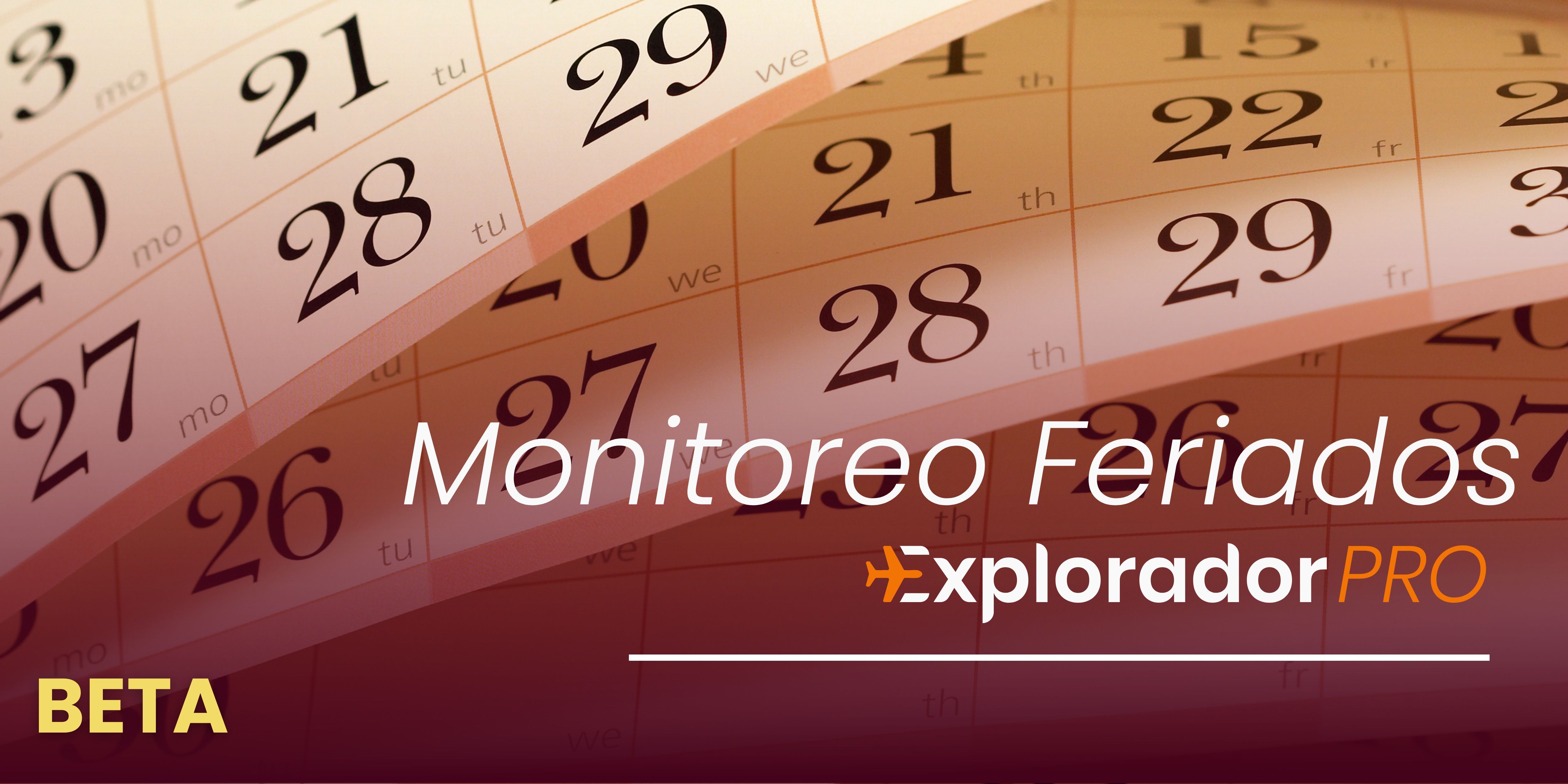Tarjeta real del sistema de Monitoreo de Feriados en la página PRO