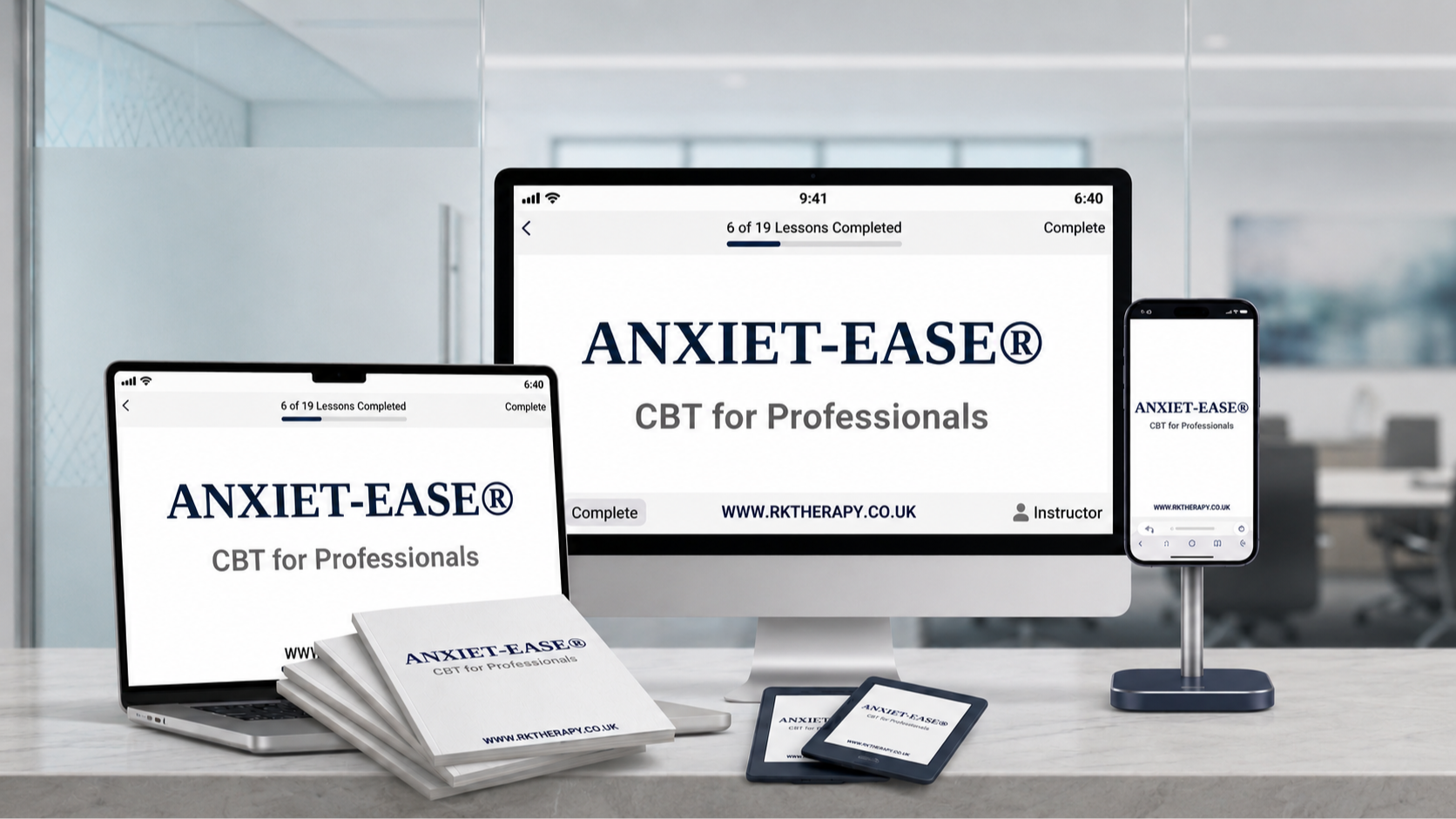 A desktop for online therapy 
