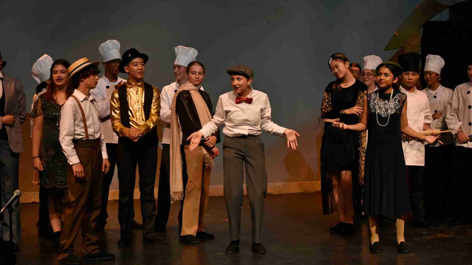 students performing in the spring play