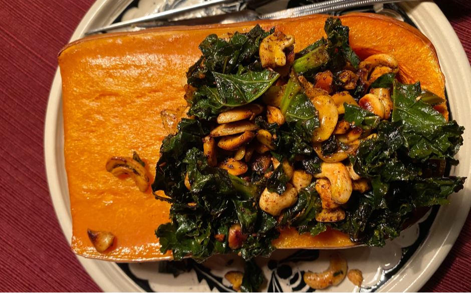 Butternut w/ Sautéed Kale & Cashew