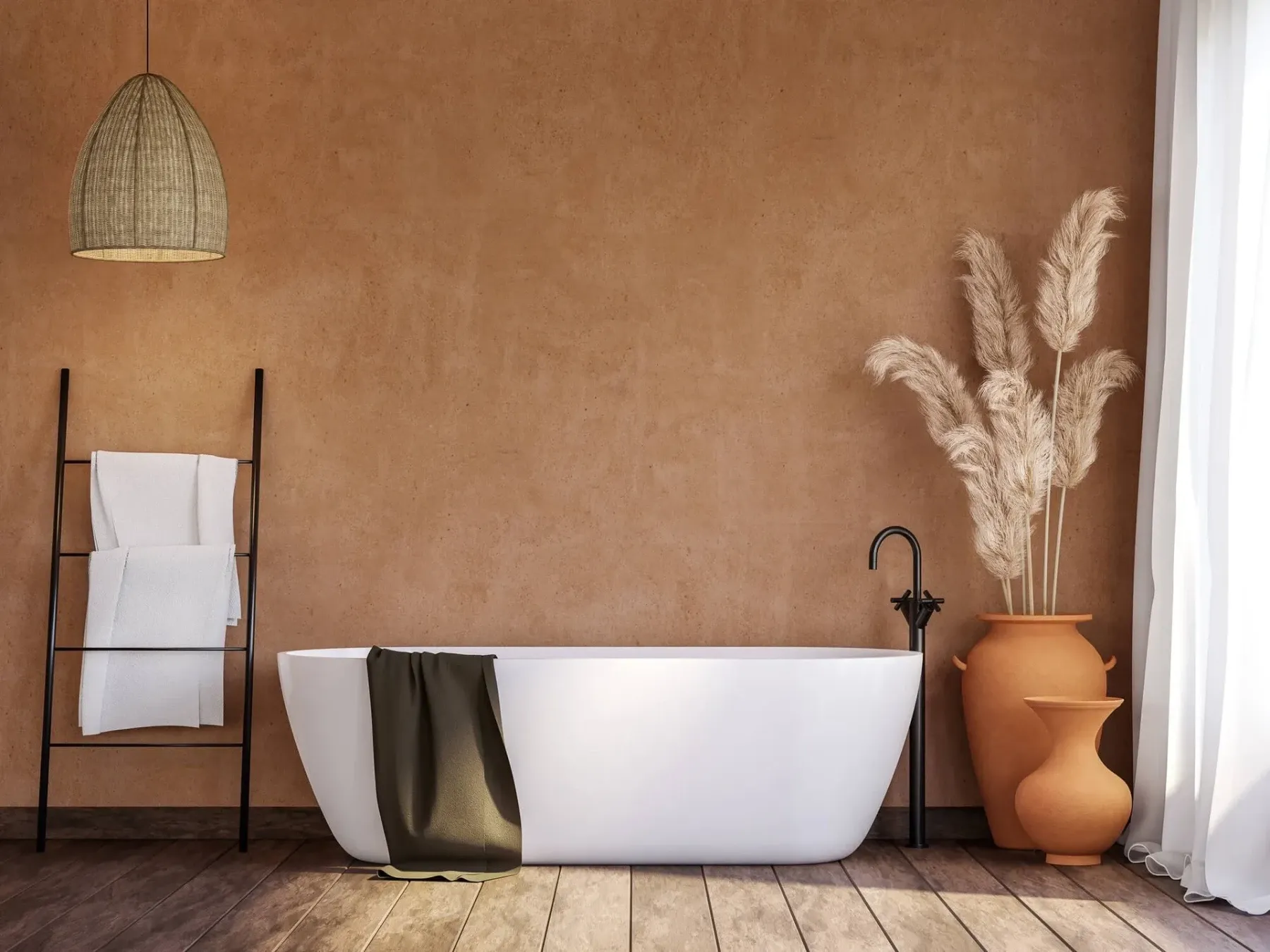 aesthetic bathroom with bathtub