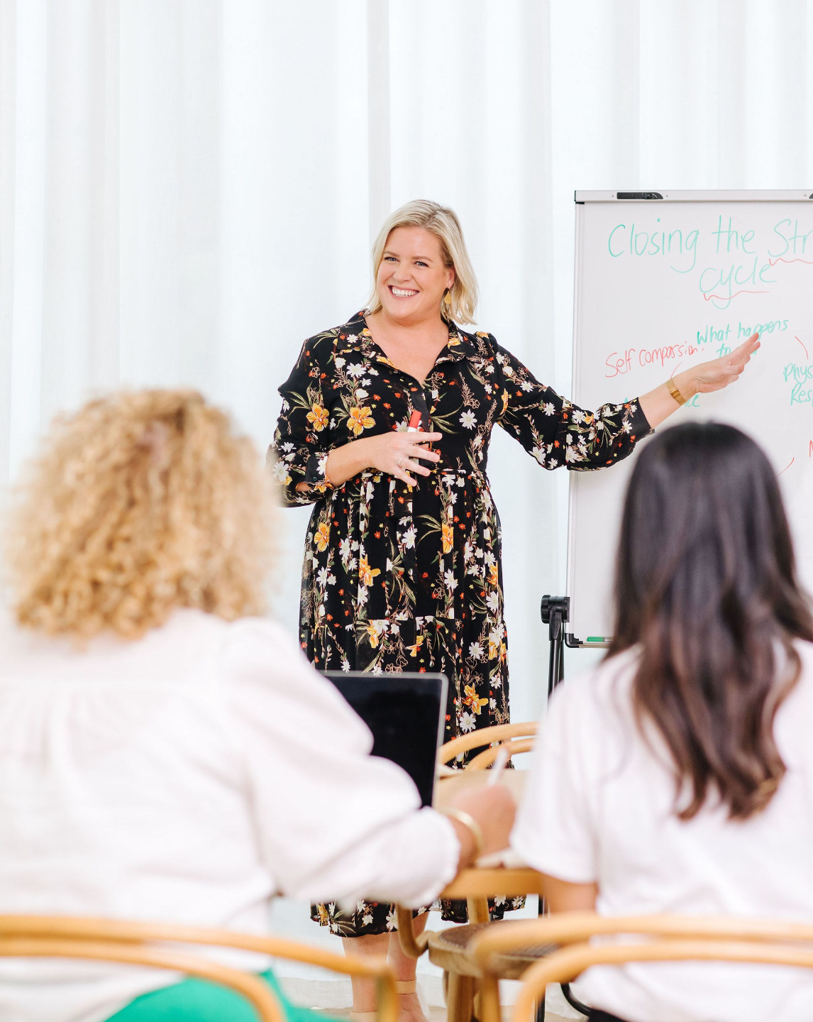 Dr Emily Amos facilitating a workshop