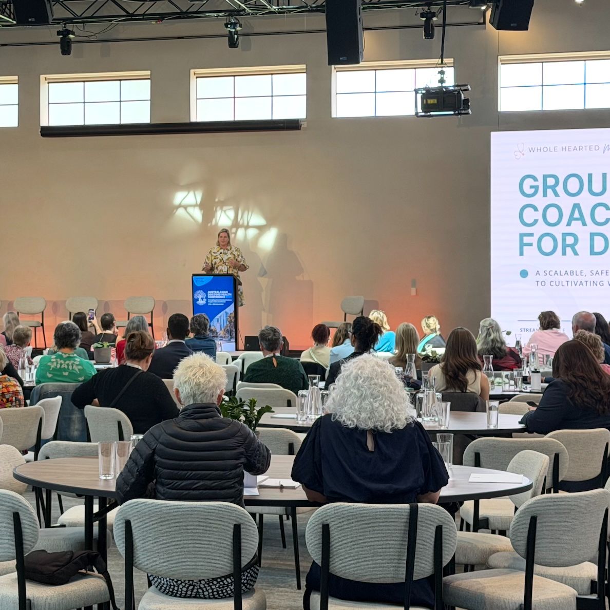 Dr Emily Amos at a live event