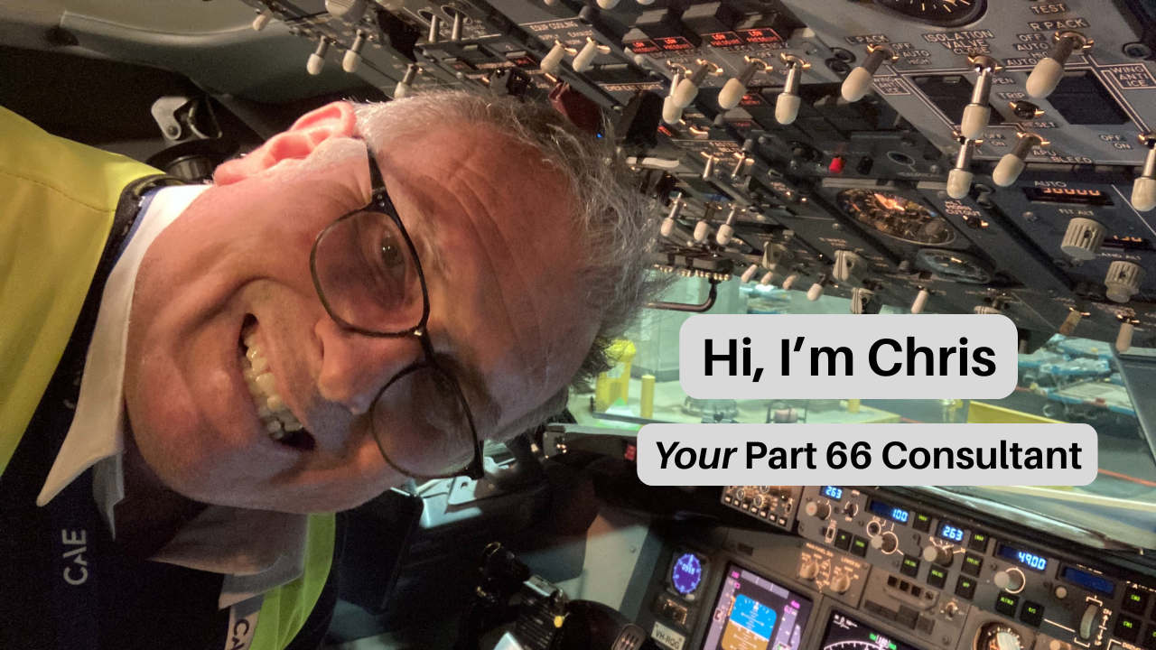 Chris in the cockpit of an aircraft mentoring an apprentice