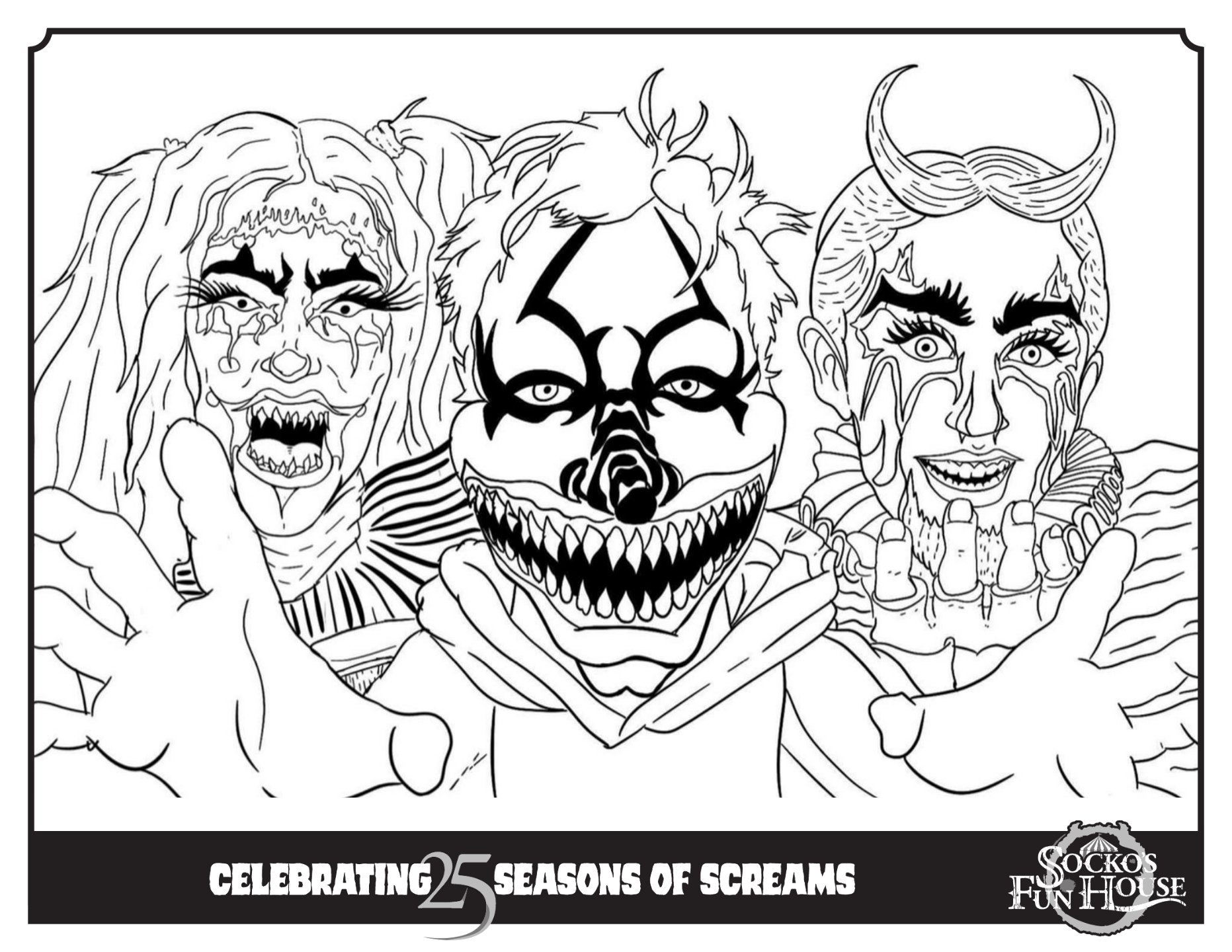 Circle of Ash coloring sheet: The Clowns