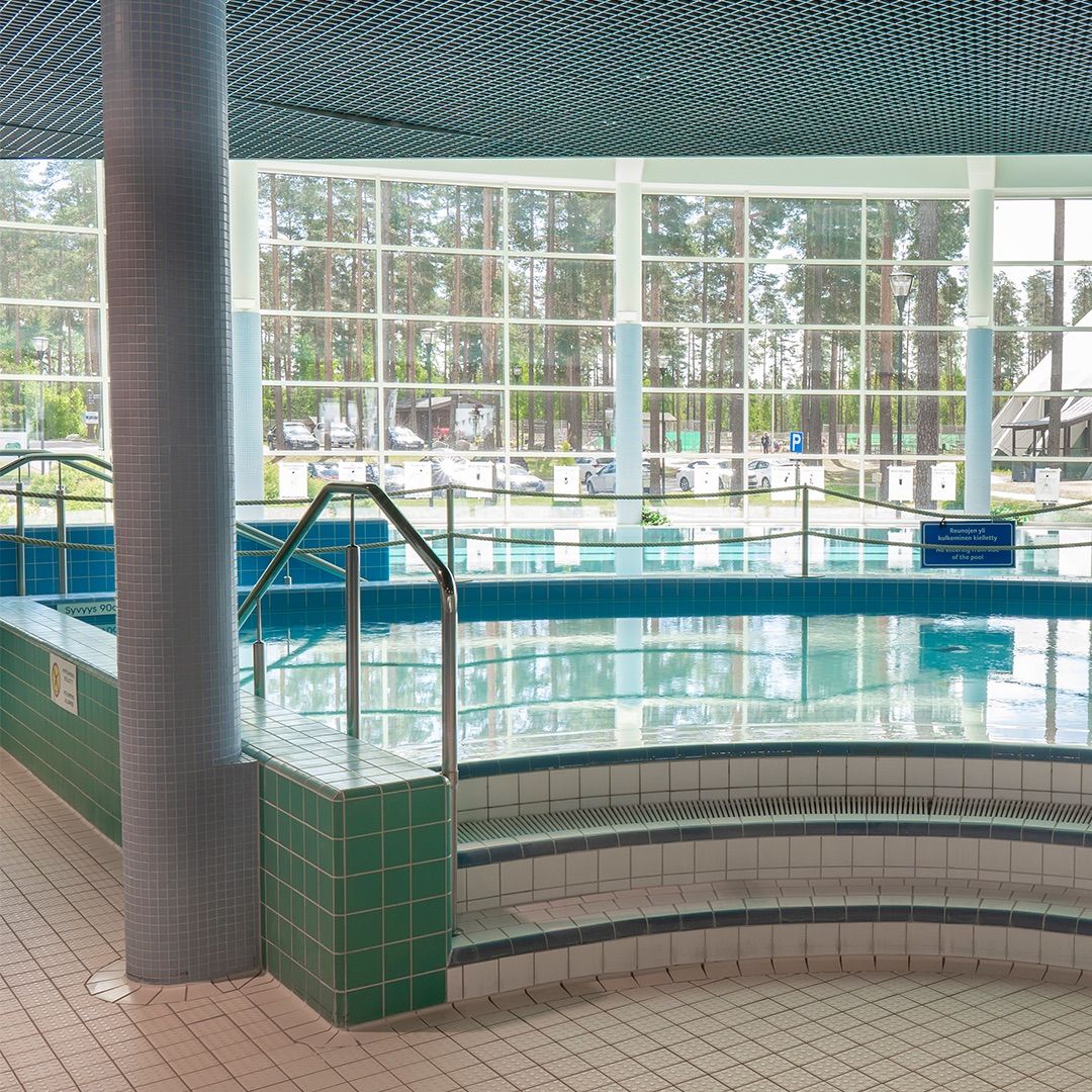 Indoor swimming pool spa area