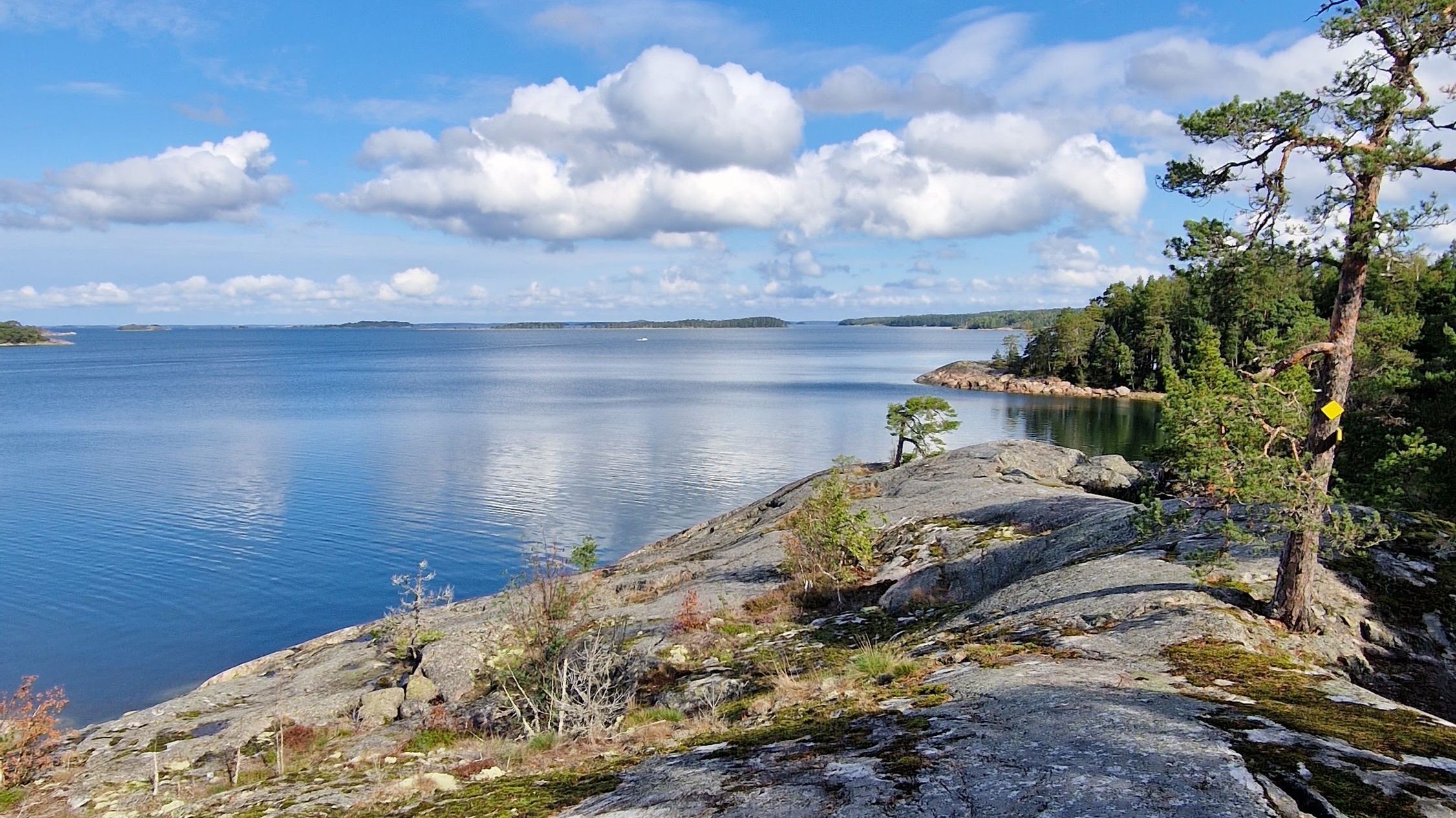Järvimaisema kallioilla luonnossa