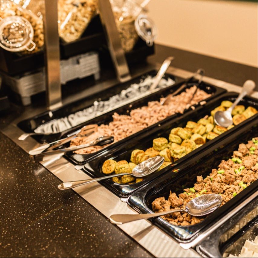 Healthy buffet food selection